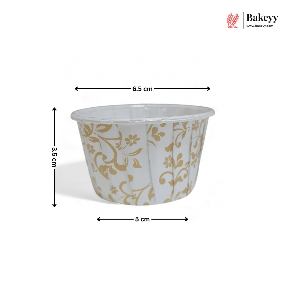 Gold Floral Design Cupcake Liners | Premium Baking Cups | Pack of 100