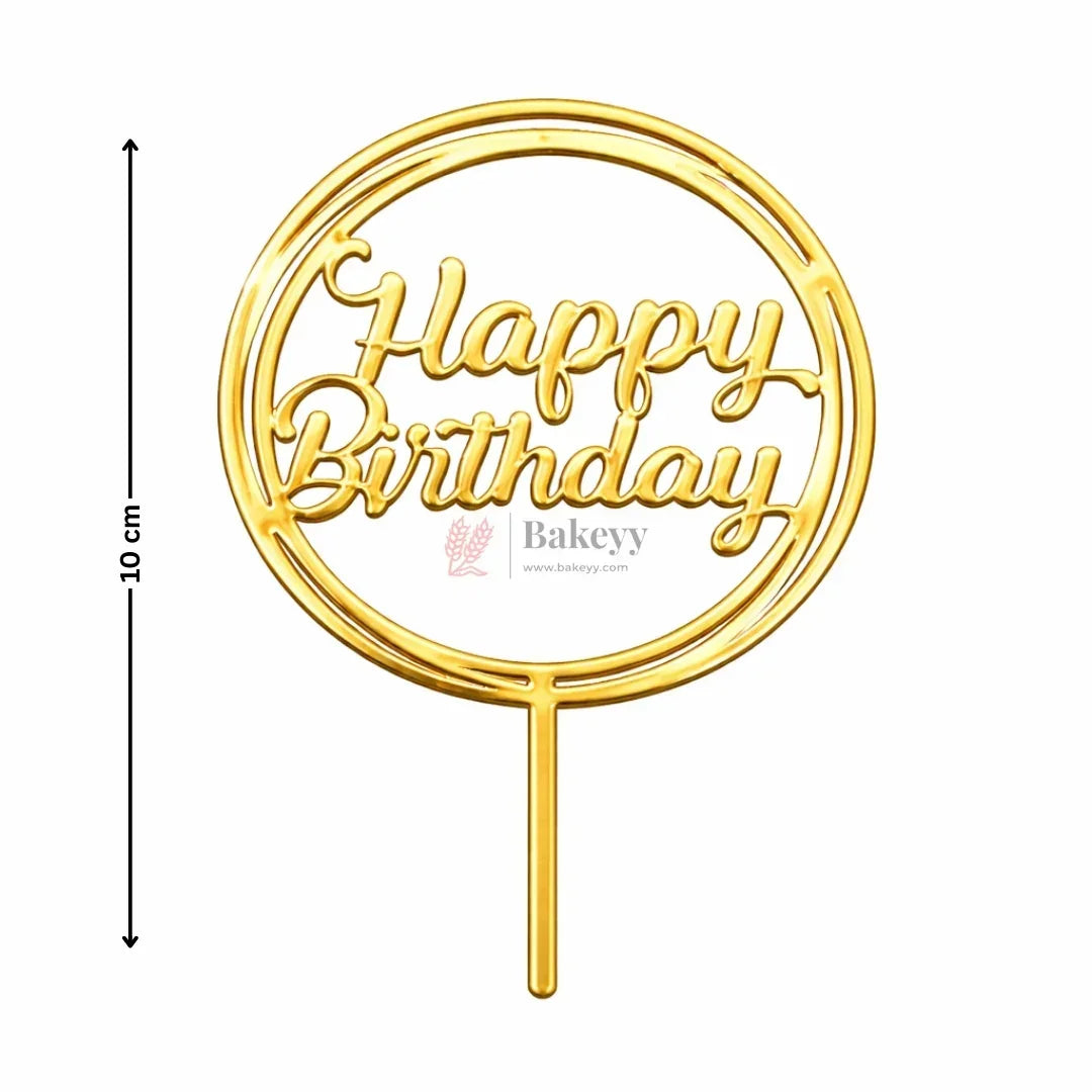 Gold Paper Toppers Happy Birthday Cake Topper
