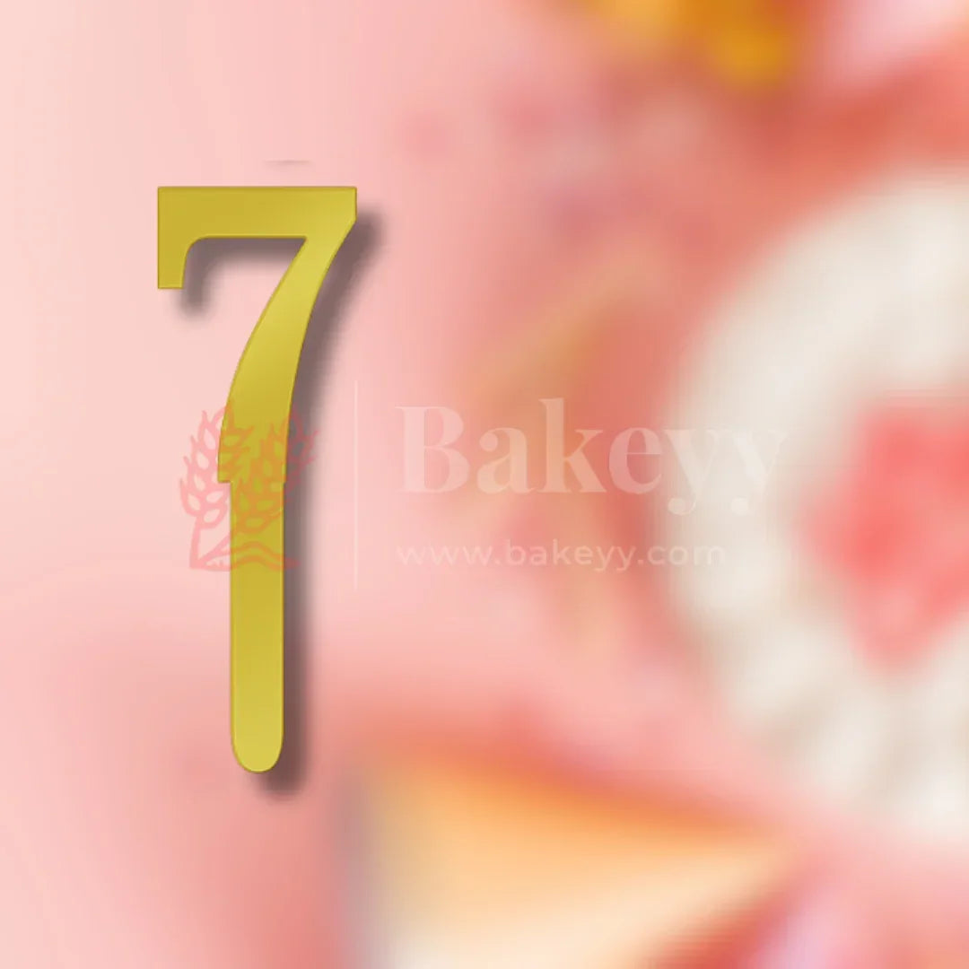 3 Inch | Golden Cake Topper Number 7 | 1 Piece