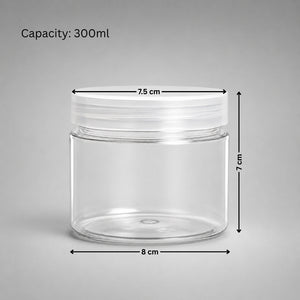 Clear Plastic Storage Jars with 73 mm Screw Lid | PET Jar With Transparent Lid | Multiple Sizes Available | Pack of 12