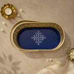 Golden Oval Decorative Basket | Elegant Home Decor | Pack of 1