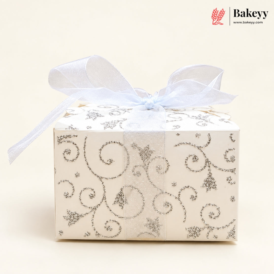 Gift Box | Pack Of 10 | Chocolate Packing Box | Return Gift Box | Silver Colour | Large
