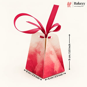 Trapezoid Ribbon Gift Box – 9 x 8 cm | Festive & Diwali Return Favor Box| Pack of 10