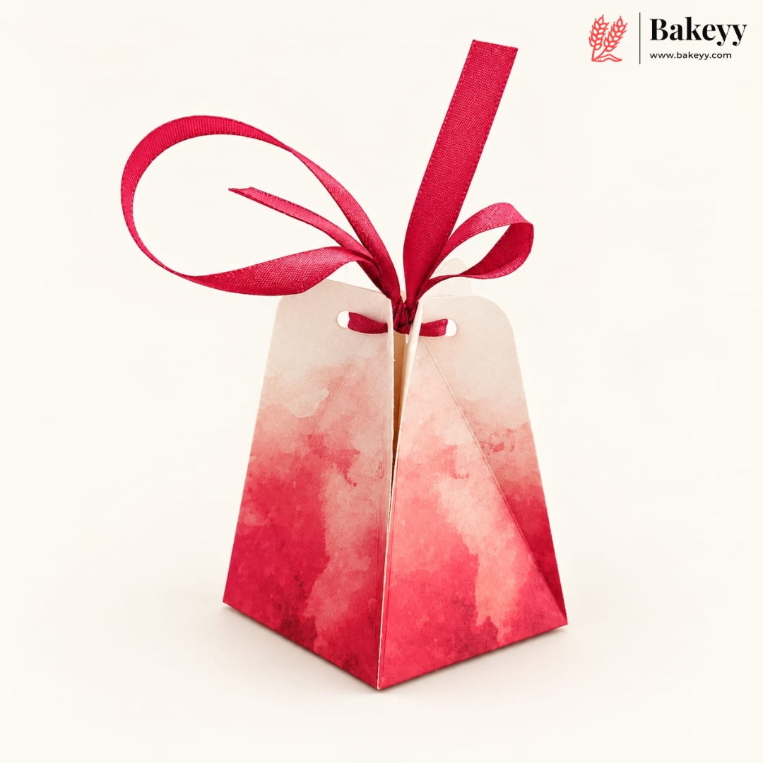 Trapezoid Ribbon Gift Box – 9 x 6 cm | Festive & Diwali Return Favor Box| Pack of 10