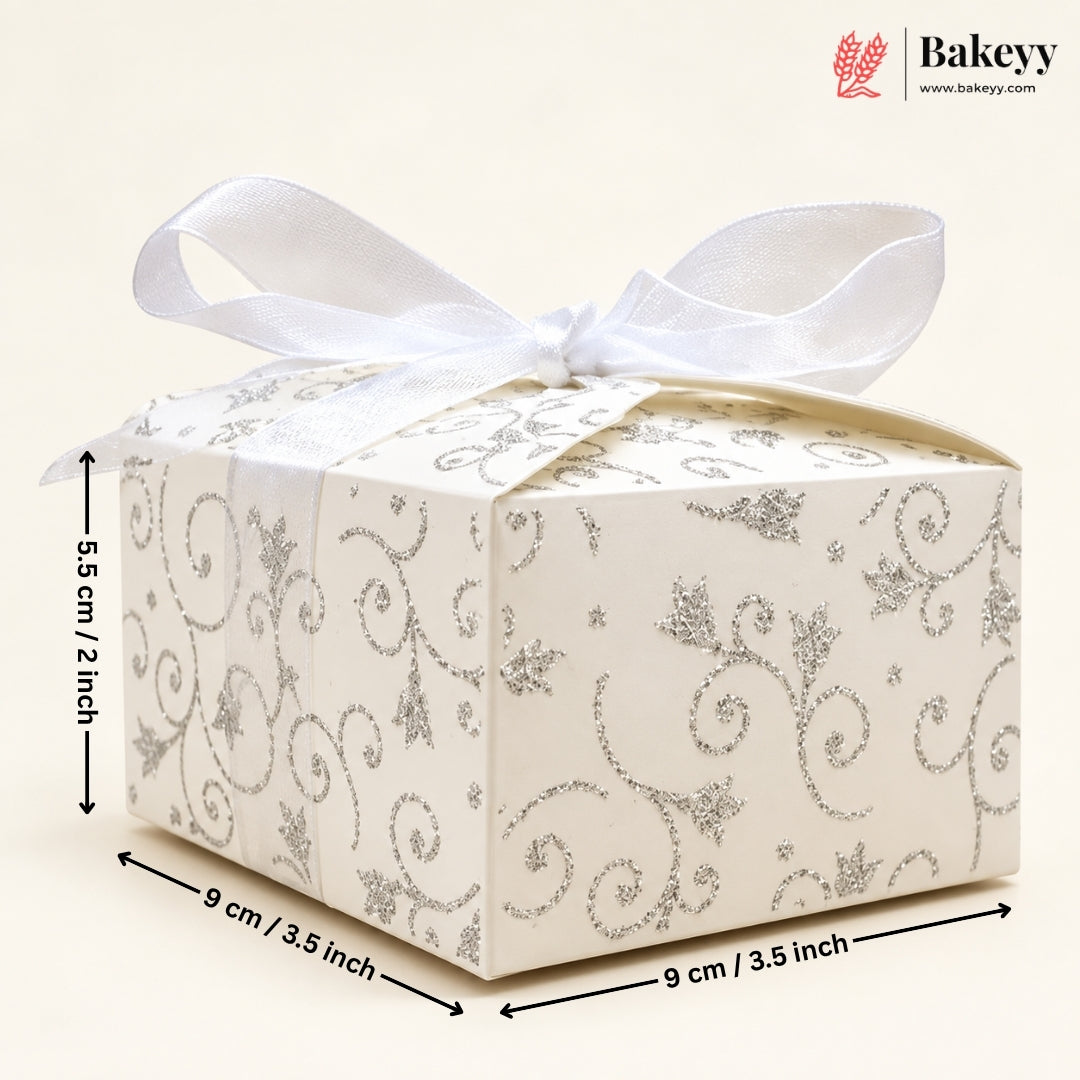 Gift Box | Pack Of 10 | Chocolate Packing Box | Return Gift Box | Silver Colour | Large