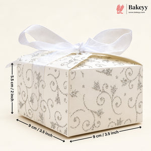 Gift Box | Pack Of 10 | Chocolate Packing Box | Return Gift Box | Silver Colour | Large
