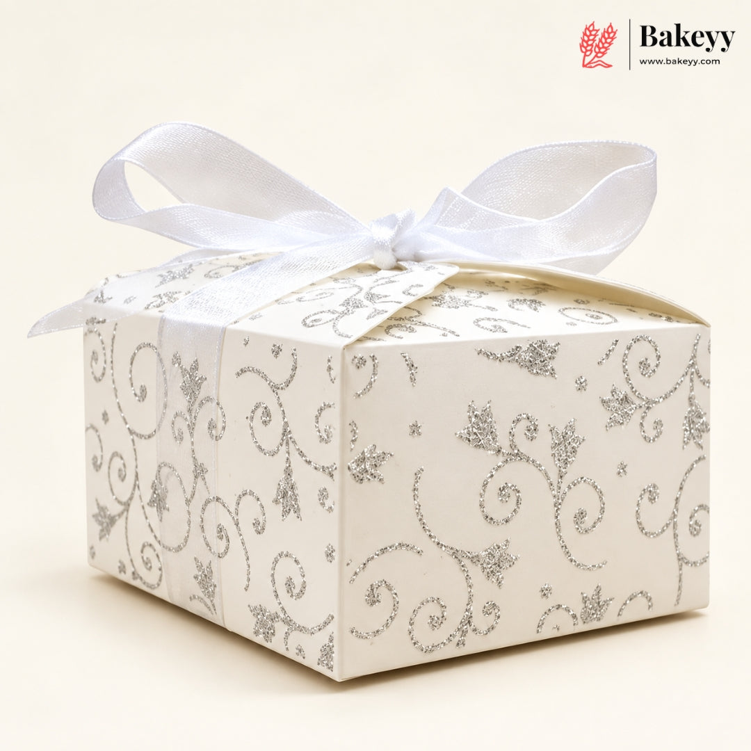 Gift Box | Pack Of 10 | Chocolate Packing Box | Return Gift Box | Silver Colour | Large