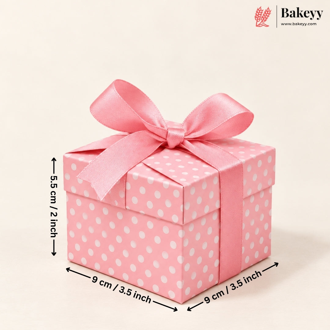 Luxury Polka Dot Goodie Boxes | Elegant Printed Gift Boxes with Ribbons | Pack of 10