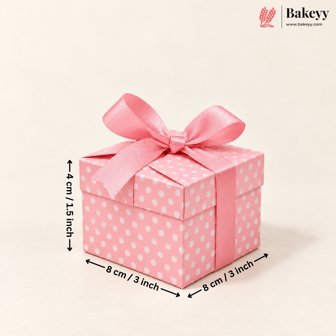 Luxury Polka Dot Goodie Boxes | Elegant Printed Gift Boxes with Ribbons | Pack of 10