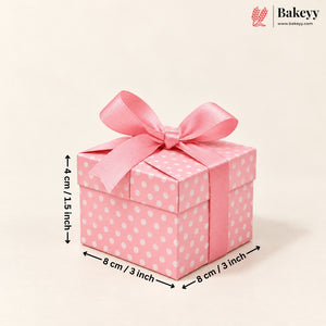 Luxury Polka Dot Goodie Boxes | Elegant Printed Gift Boxes with Ribbons | Pack of 10