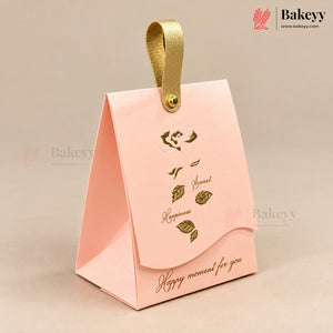 Embossed Premium Bow Gift Box with Leather Handle | 2 Designs | Pack of 10