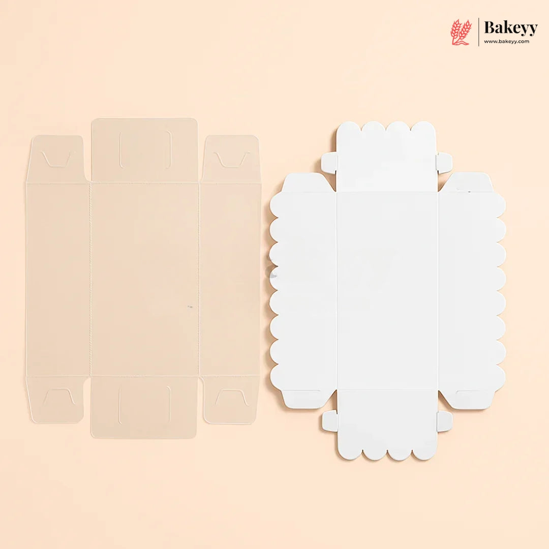 White paper cutout of a flower on a beige background with 'Bakeey' branding.