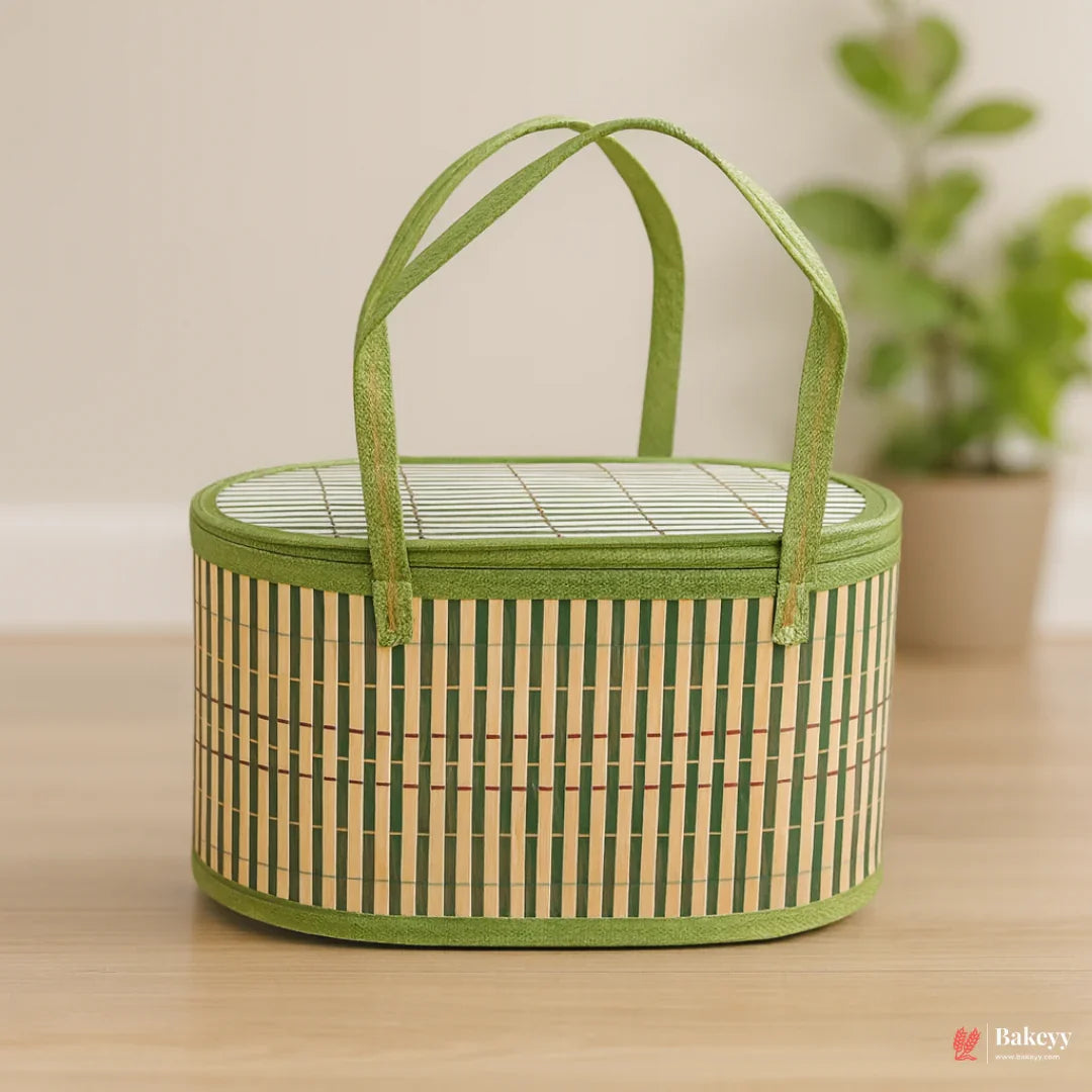 Green Oval Wooden baskets | 1 Piece