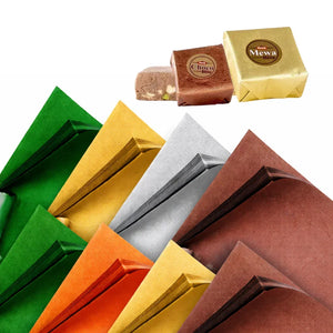 Grid Textured Wrapping Paper | Chocolate and Mewa Wrapping Paper | Pack of 200 - Bakeyy.com - India - Grid Textured Wrapping Paper | Chocolate and Mewa Wrapping Paper | Pack of 200 - Small / Gold 140.00