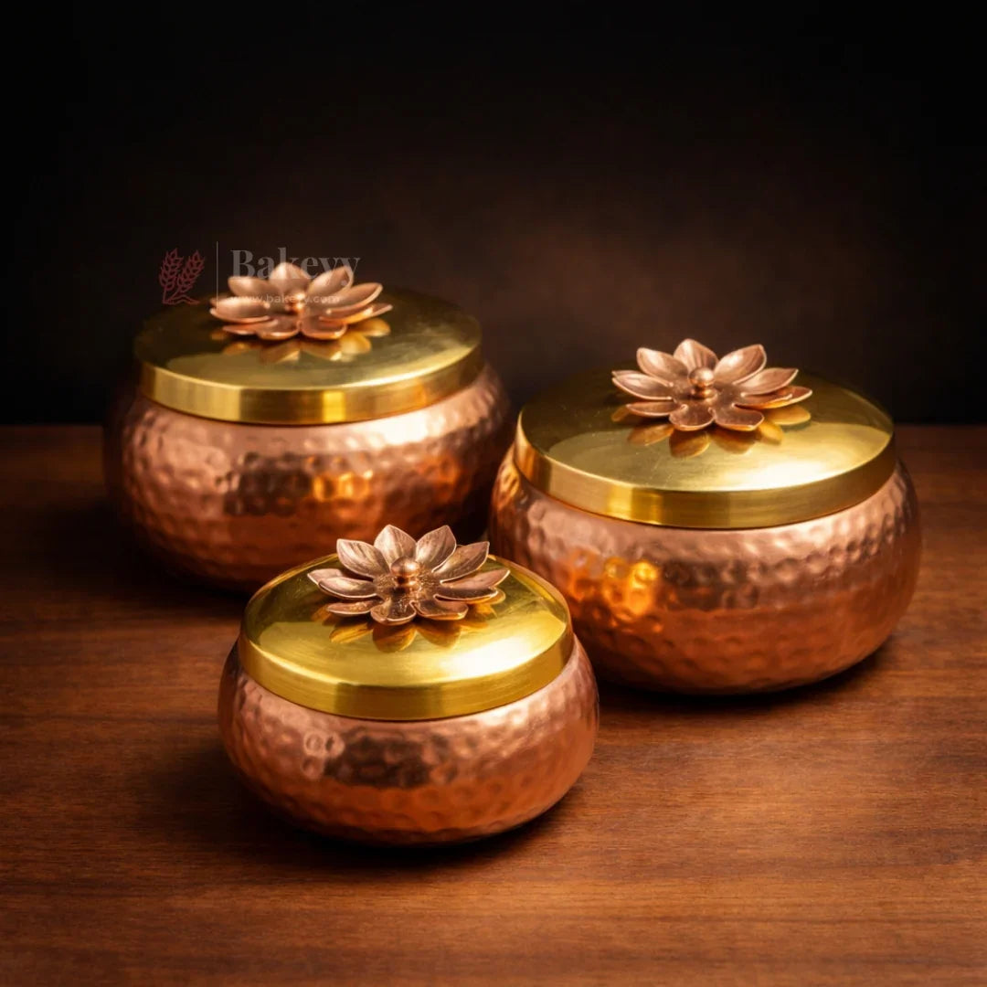 Hammered_Copper_Storage_Containers_with_Floral_Lid_Festive_Decor_and_Gifting_Jar_3_Size_Options_Pack_of_1_Copy_1 - Bakeyy.com