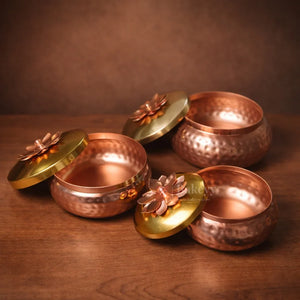 Hammered_Copper_Storage_Containers_with_Floral_Lid_Festive_Decor_and_Gifting_Jar_3_Size_Options_Pack_of_1_Copy_2 - Bakeyy.com