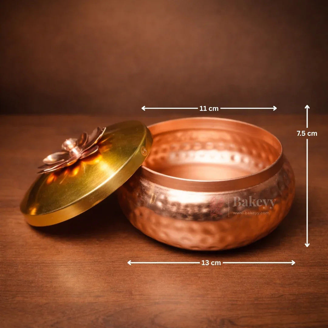 Hammered_Copper_Storage_Containers_with_Floral_Lid_Festive_Decor_and_Gifting_Jar_3_Size_Options_Pack_of_1_Copy_4 - Bakeyy.com