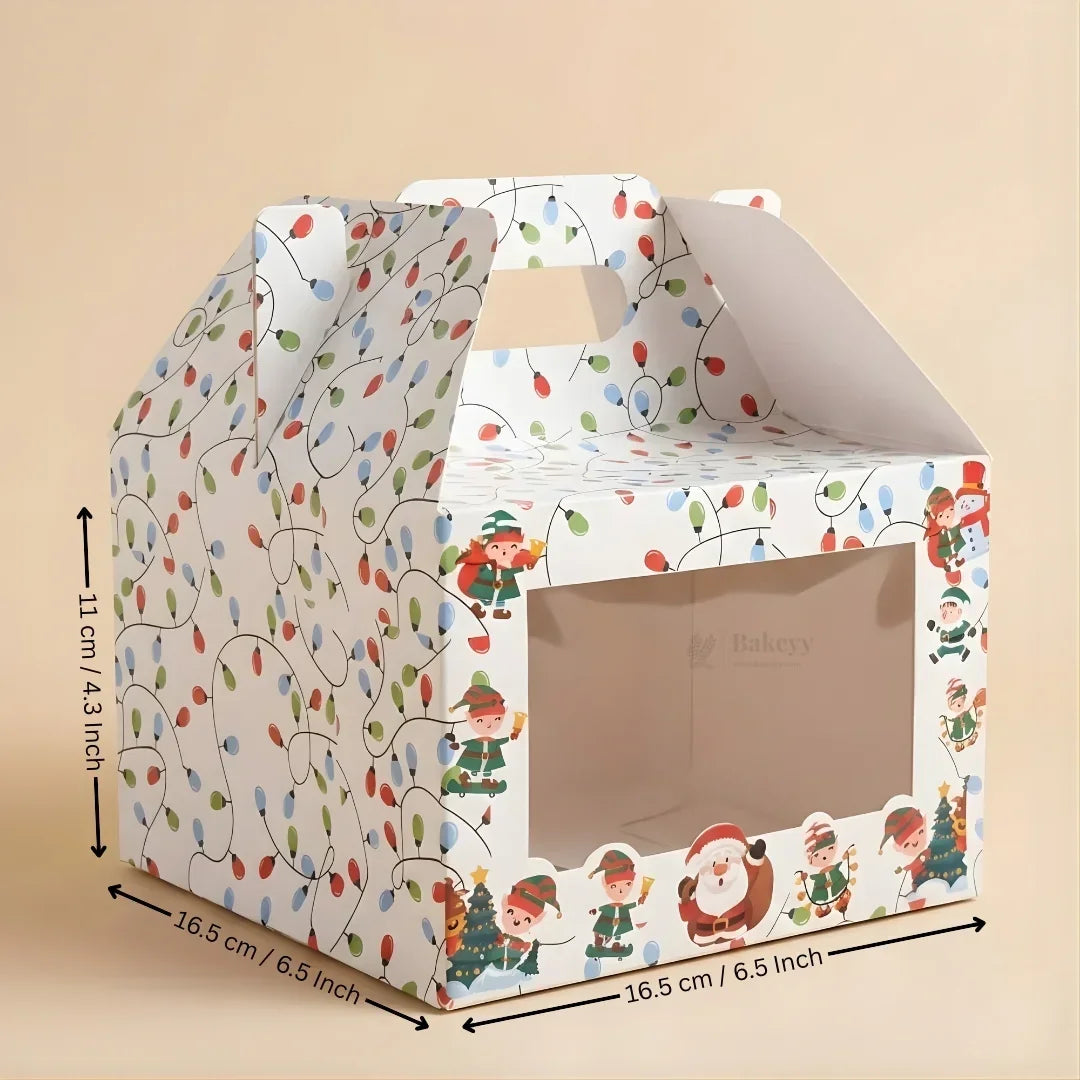 White Christmas Theme Hamper Gift Box | Premium Christmas Gift Packaging | Multi-Sizes | Pack of 25 - Bakeyy.com - India - White Christmas Theme Hamper Gift Box | Premium Christmas Gift Packaging | Multi-Sizes | Pack of 25 - Medium 500.00
