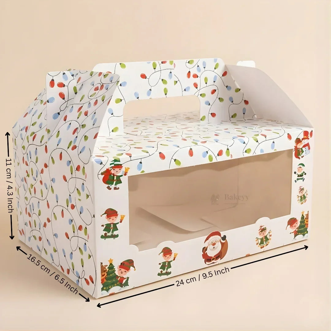 White Christmas Theme Hamper Gift Box | Premium Christmas Gift Packaging | Multi-Sizes | Pack of 25 - Bakeyy.com - India - White Christmas Theme Hamper Gift Box | Premium Christmas Gift Packaging | Multi-Sizes | Pack of 25 - Large 750.00