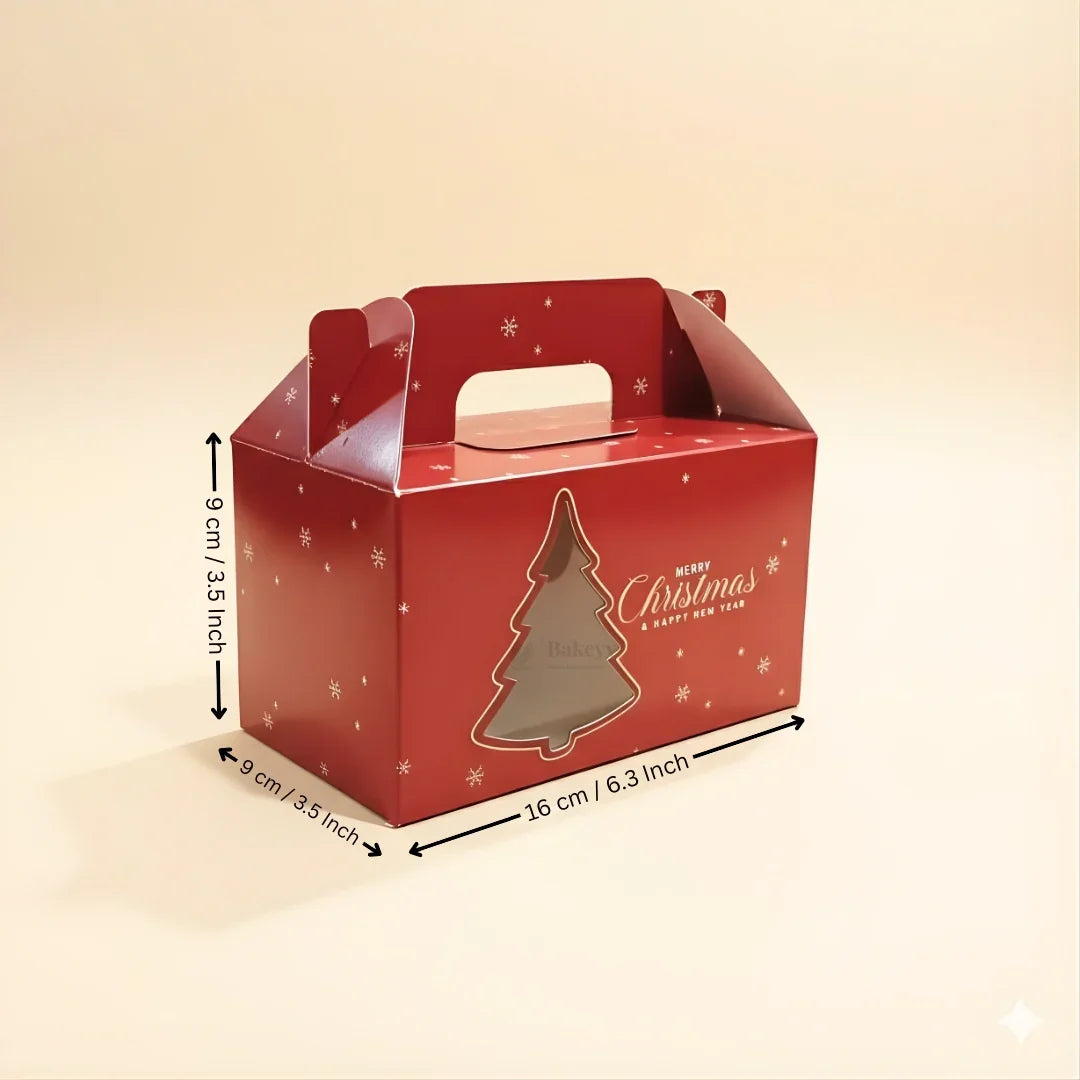 Christmas Hamper Box with Handle | Festive Gifting Box | Premium Holiday Packaging | Pack of 25 - Bakeyy.com - India - Christmas Hamper Box with Handle | Festive Gifting Box | Premium Holiday Packaging | Pack of 25 - Small 400.00
