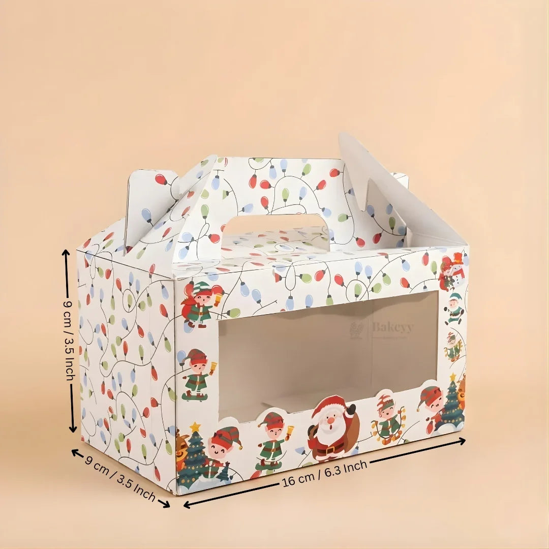 White Christmas Theme Hamper Gift Box | Premium Christmas Gift Packaging | Multi-Sizes | Pack of 25