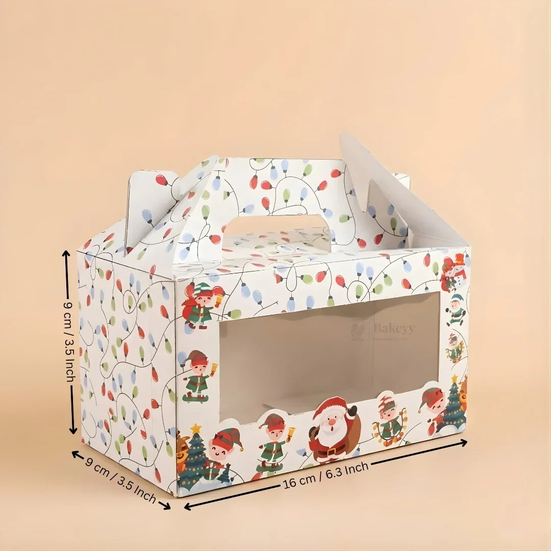 White Christmas Theme Hamper Gift Box | Premium Christmas Gift Packaging | Multi-Sizes | Pack of 25 - Bakeyy.com - India - White Christmas Theme Hamper Gift Box | Premium Christmas Gift Packaging | Multi-Sizes | Pack of 25 - Small 400.00