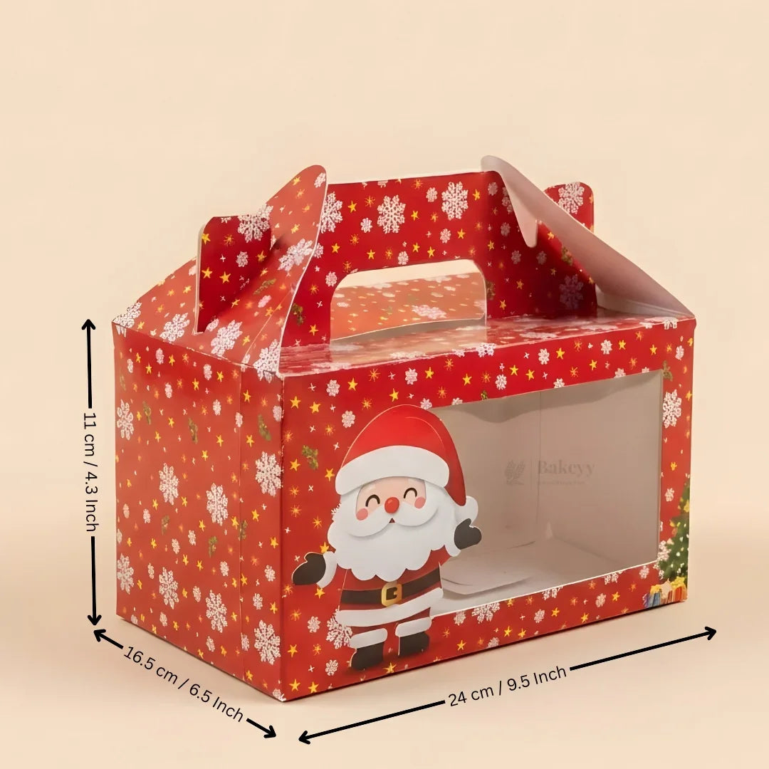 Red Santa Theme Hamper Boxes | Premium Christmas Gift Packaging | Multi-Sizes | Pack of 25