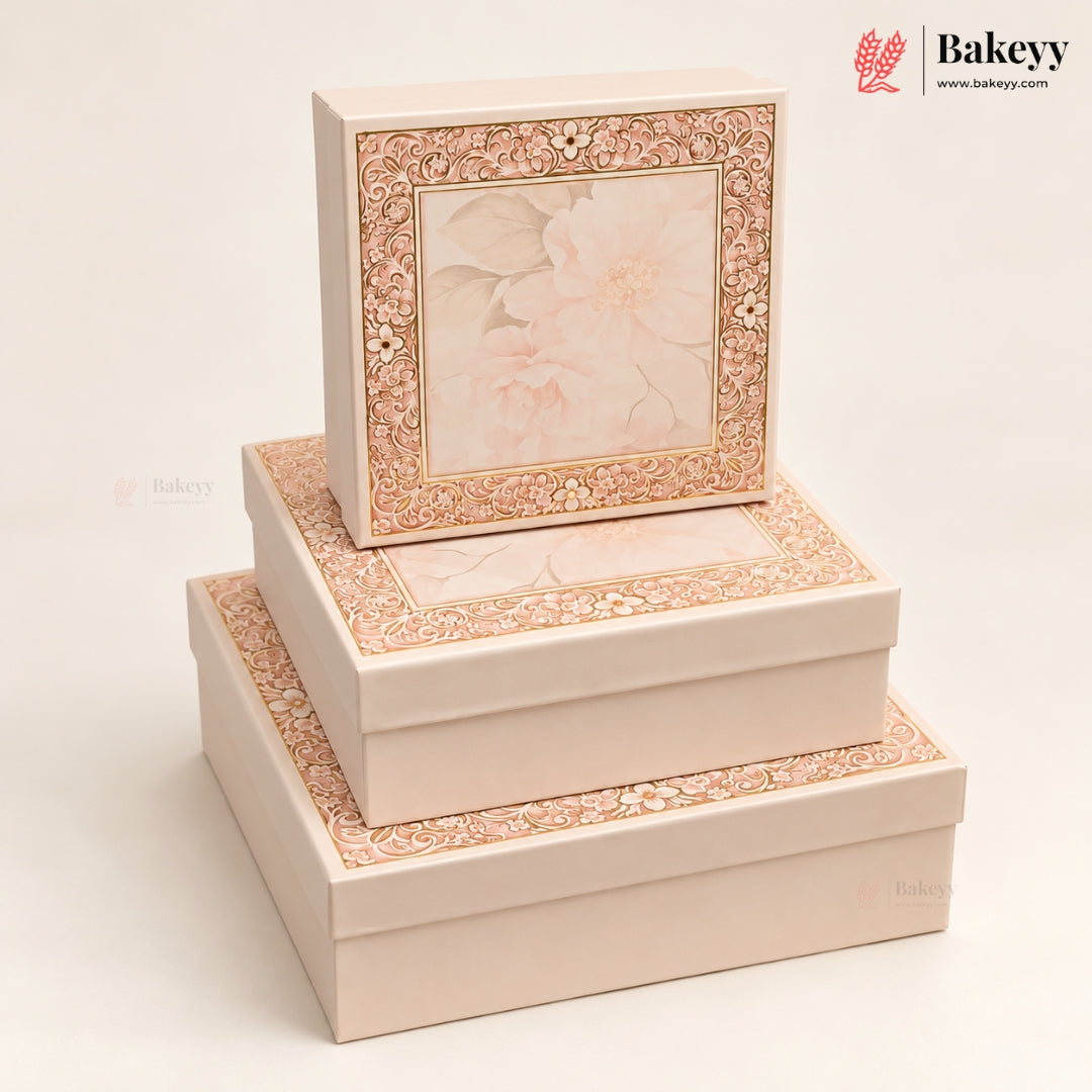 Floral Printed Rigid Hamper Box | 2 Designs | 3 Sizes | Pack of 1