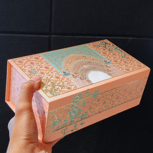 Embossed Rigid Hamper Box with 2 Glass Jars & Magnetic Closure | 2 Designs | Pack of 1