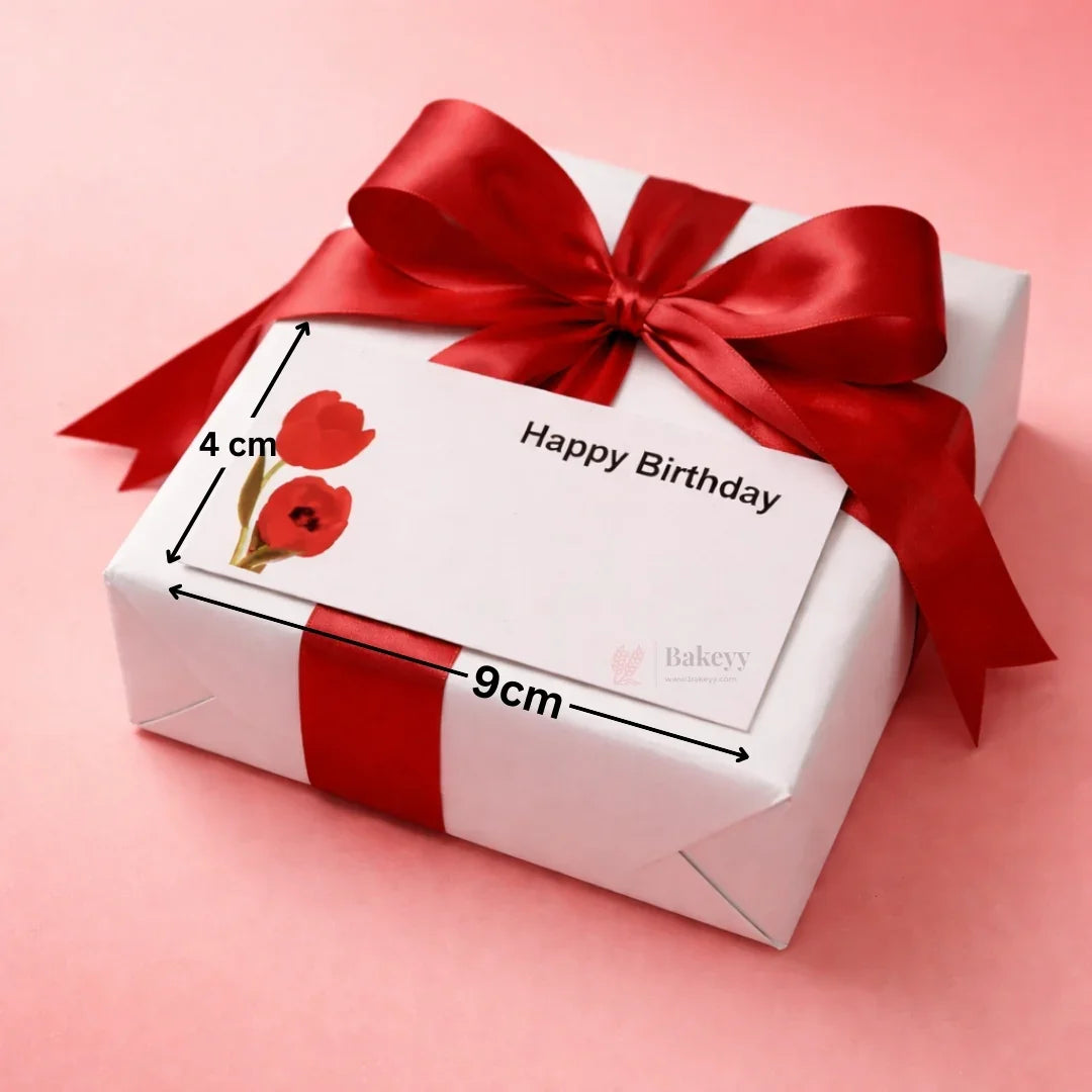 Happy Birthday Gift Name Card | Floral Printed Card | Pack of 100Cake boxes and bakery packaging
Chocolate boxes and sweet hampers
Birthday return gifts and party favors
Wedding and festive hampers
Gift wrapping and ribbon tagging