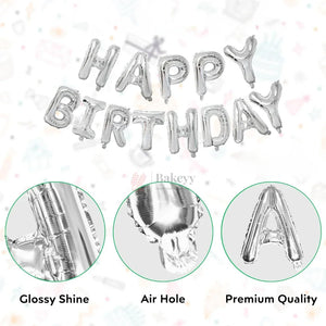 HappyBirthdaySilverFoilLetterBalloonBannerSetPartyDecorationPackof1_2 - Bakeyy.com