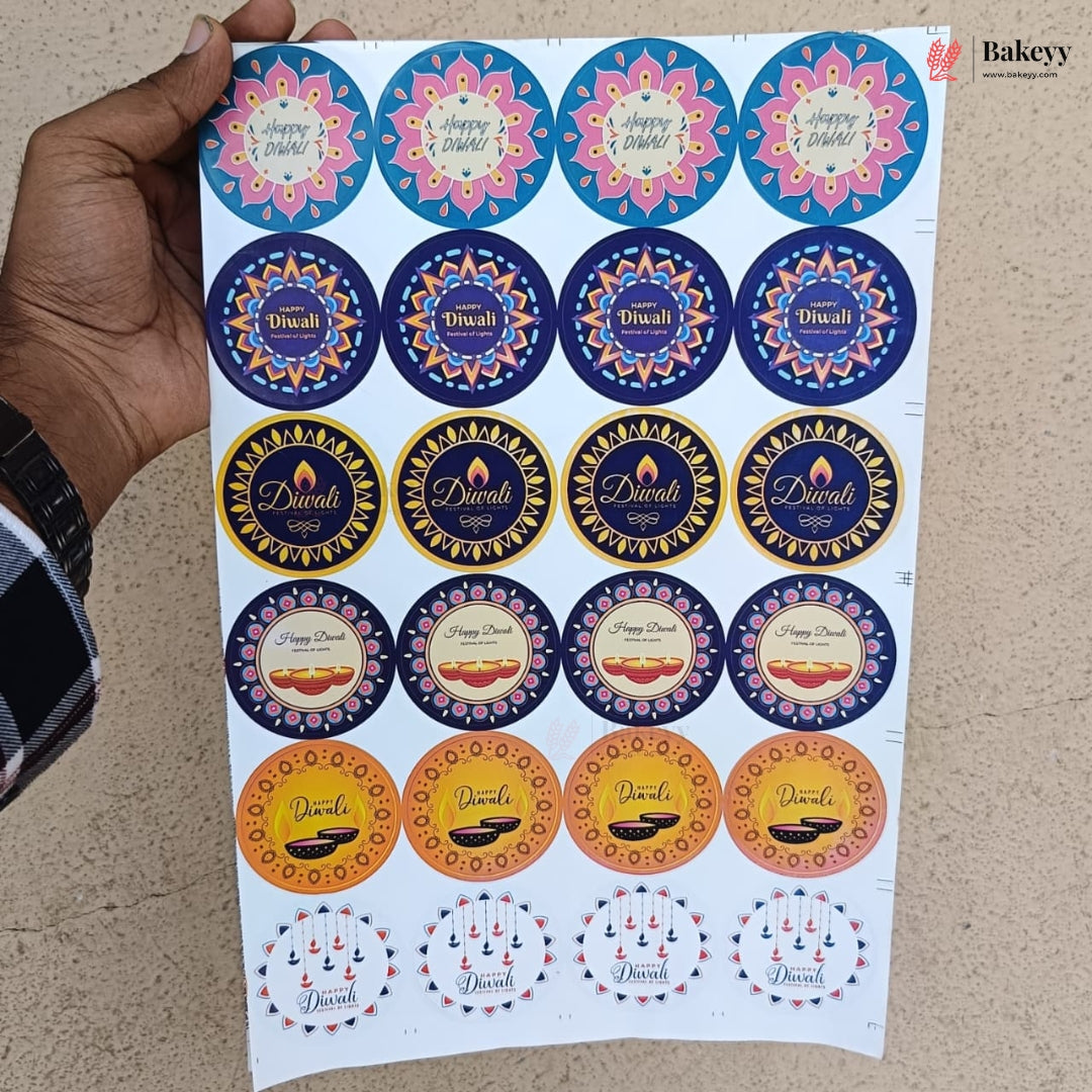 Happy Diwali Round Stickers | Pack of 5