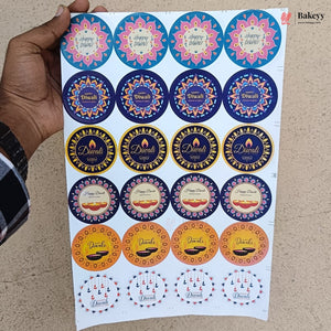 Happy Diwali Round Stickers | Pack of 5