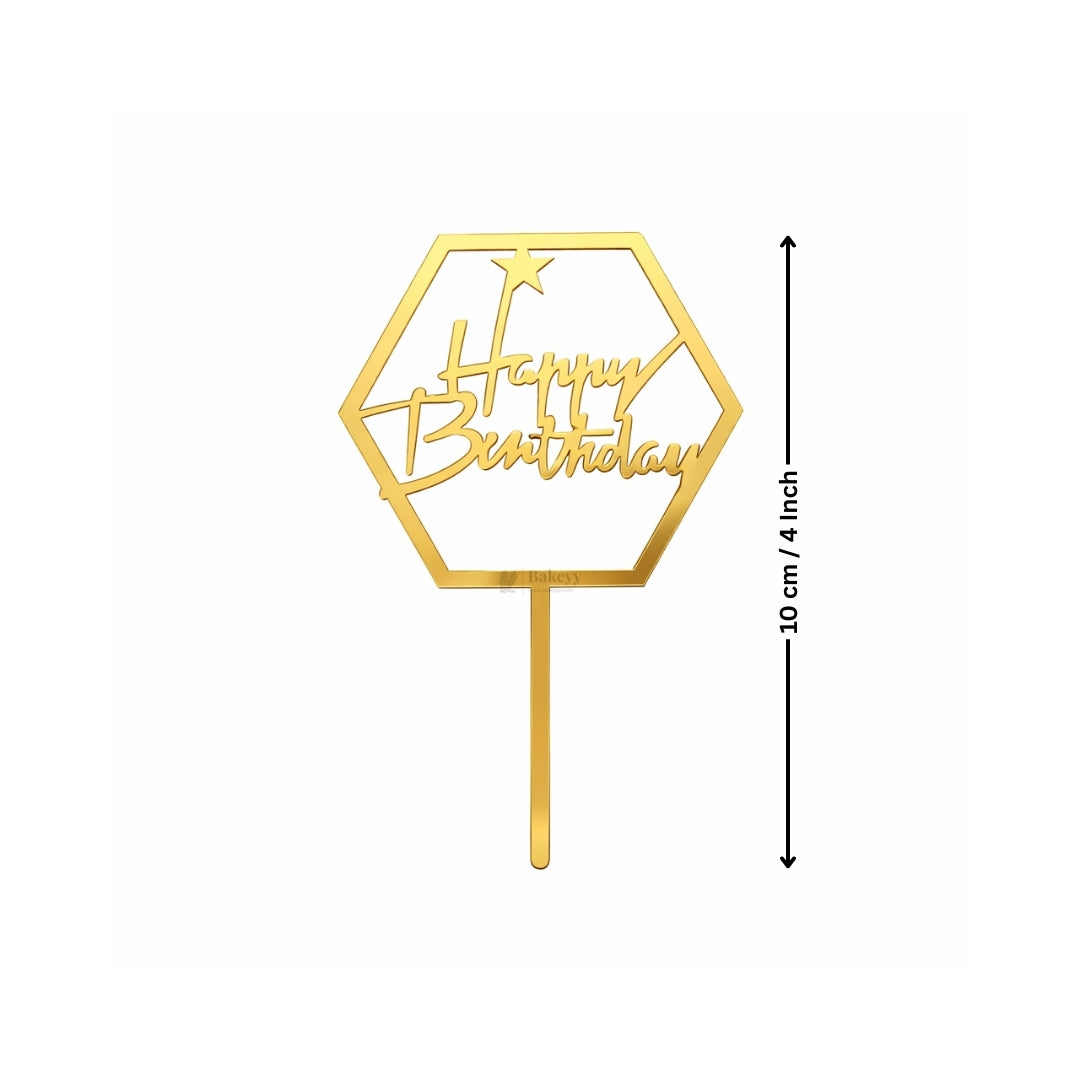 Happy Birthday Acrylic Cake Topper | Elegant Birthday Designs | Cake Decoration Accessory