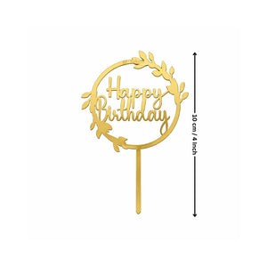 Happy Birthday Acrylic Cake Topper | Elegant Birthday Designs | Cake Decoration Accessory - Bakeyy.com - India - Happy Birthday Acrylic Cake Topper | Elegant Birthday Designs | Cake Decoration Accessory - Design 2 / 4 Inch | Pack of 5 60.00