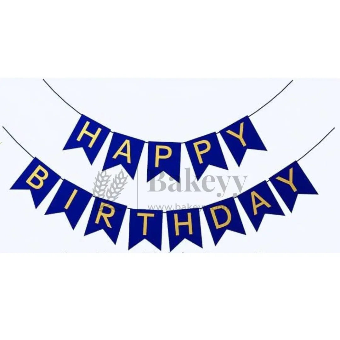 Happy Birthday Banner Decoration Party Bunting Set Letters with Satin Hanging String Pack of 1