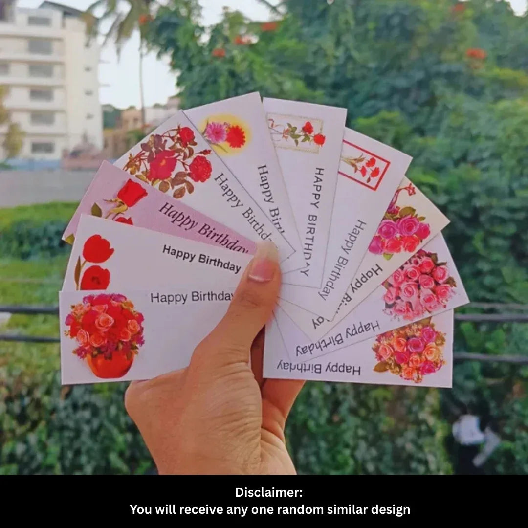 Happy Birthday Gift Name Cards | Floral Printed Cards | Pack of 100