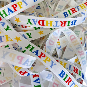 Happy Birthday Printed Decorative Ribbon Roll | Birthday Party Essential | Gift Decorations | Pack of 1 - Bakeyy.com - India - Happy Birthday Printed Decorative Ribbon Roll | Birthday Party Essential | Gift Decorations | Pack of 1 - Default Title 190.00