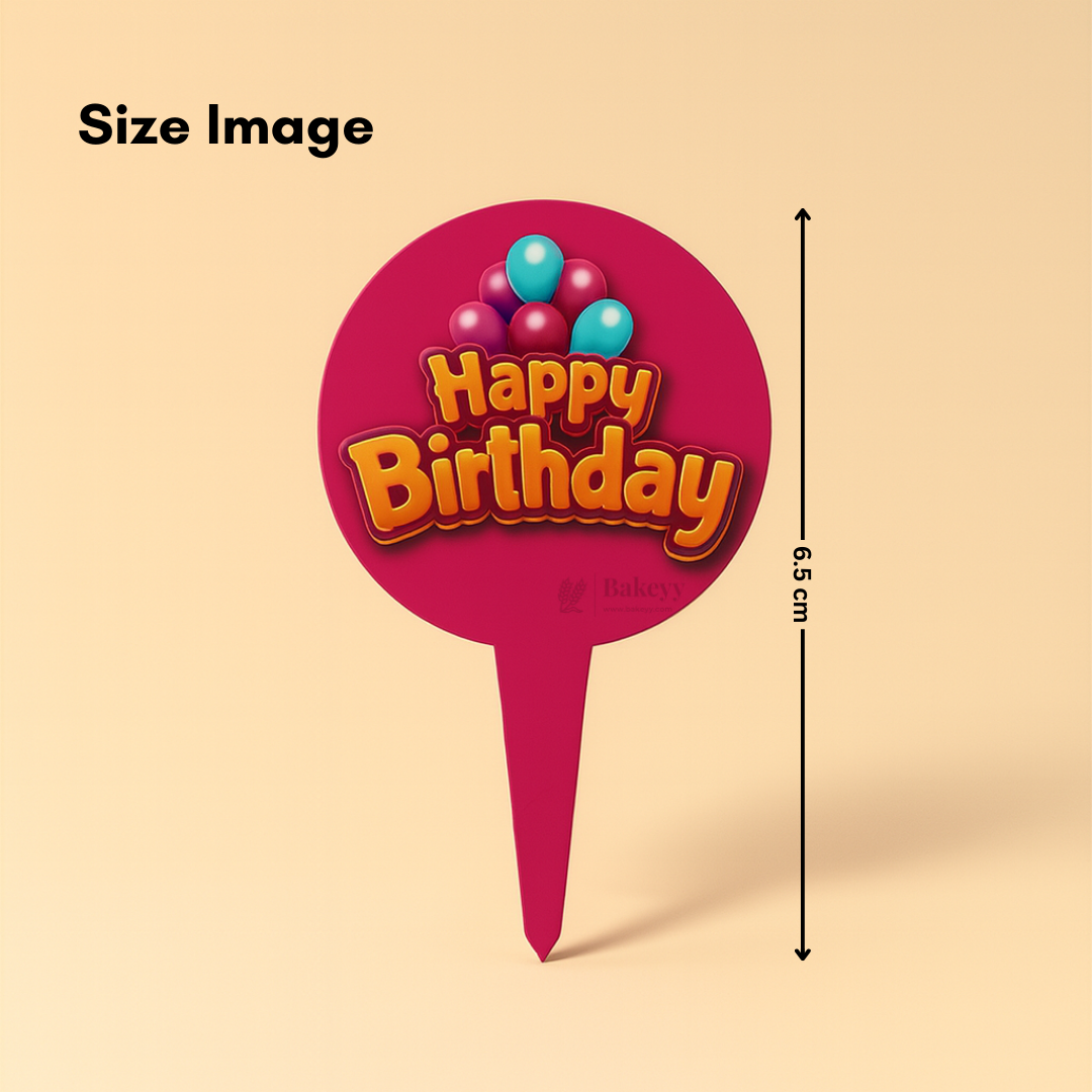 Happy Birthday Paper Cake Toppers | Cupcake Toppers | Birthday Decorations Items | Pack of 100