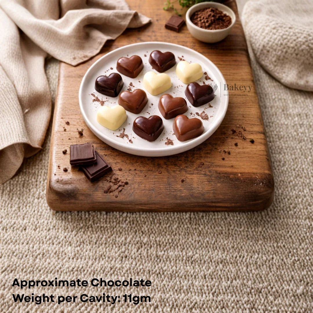 Mould 060 | Heart Shape Chocolate Mould Tray | 12 Cavity Heart Chocolate Mould | Pack of 1