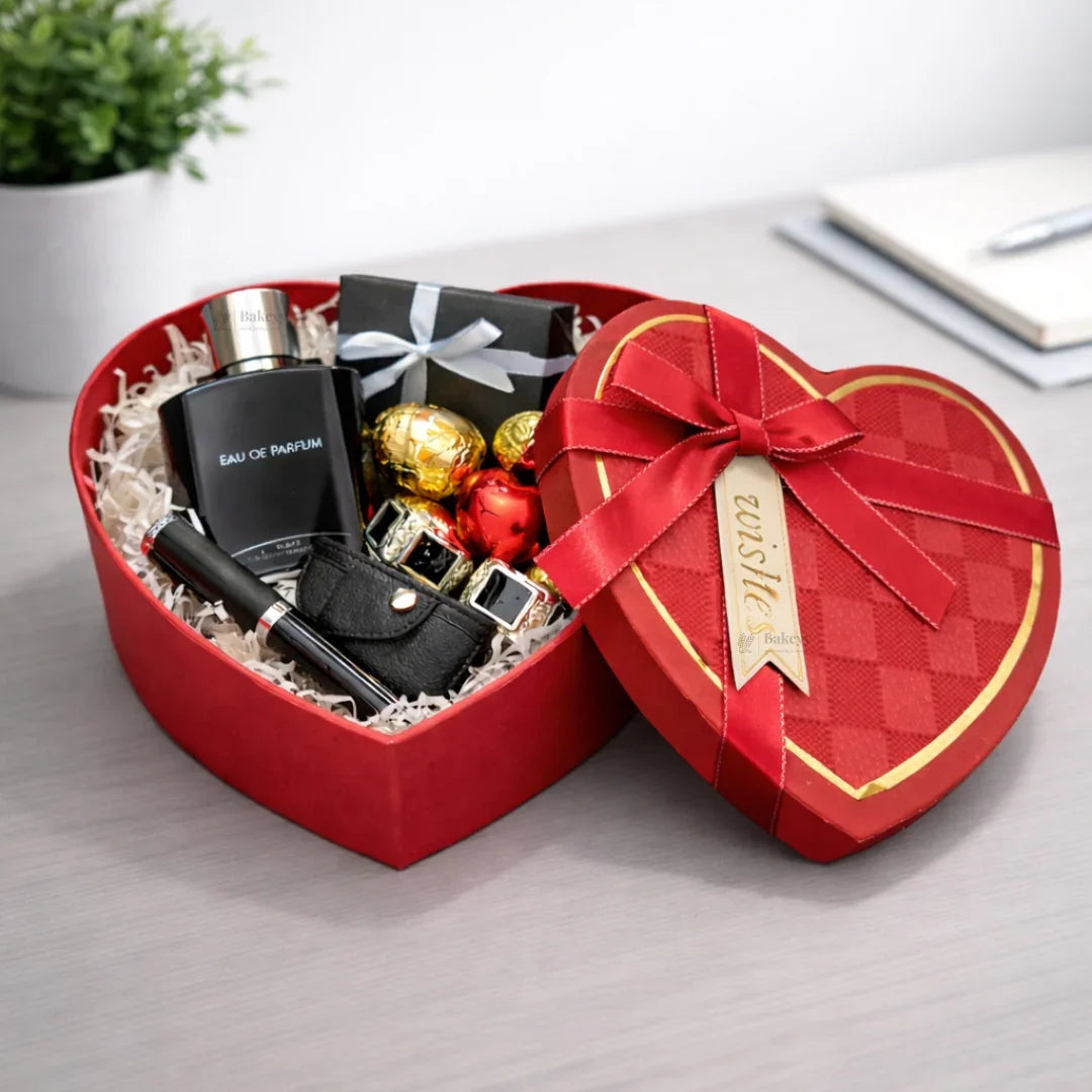 Heart Shape Red Rigid Gift Box with Ribbon | Premium Valentine & Hampers Packaging Box | Luxury Storage & Gifting Box | Available in 3 Sizes | Pack of 1 - Bakeyy.com - India - Heart Shape Red Rigid Gift Box with Ribbon | Premium Valentine & Hampers Packaging Box | Luxury Storage & Gifting Box | Available in 3 Sizes | Pack of 1 - Small 180.00