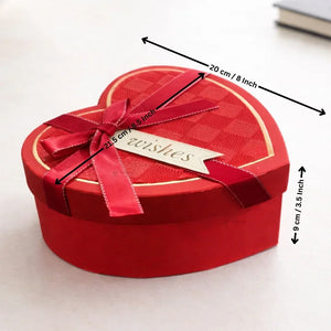 HeartShapeRedRigidGiftBoxwithRibbon_2 - Bakeyy.com