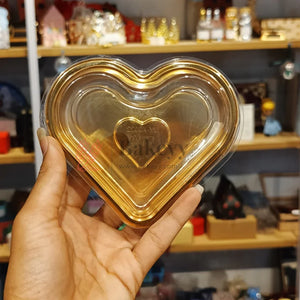 Heart_Shape_Chocolate_Box_with_Transparent_Lid_Gold_Base_Premium_Packaging_Box_Pack_of_50 - Bakeyy.com