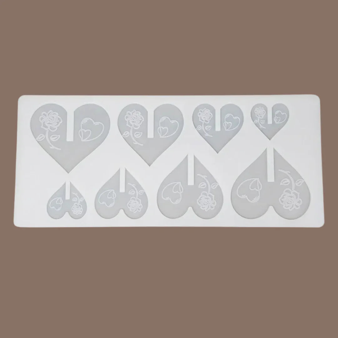 Heart Shape Garnishing Silicone Mould for Cakes & Chocolates | Multi Size Hearts | Pack of 1