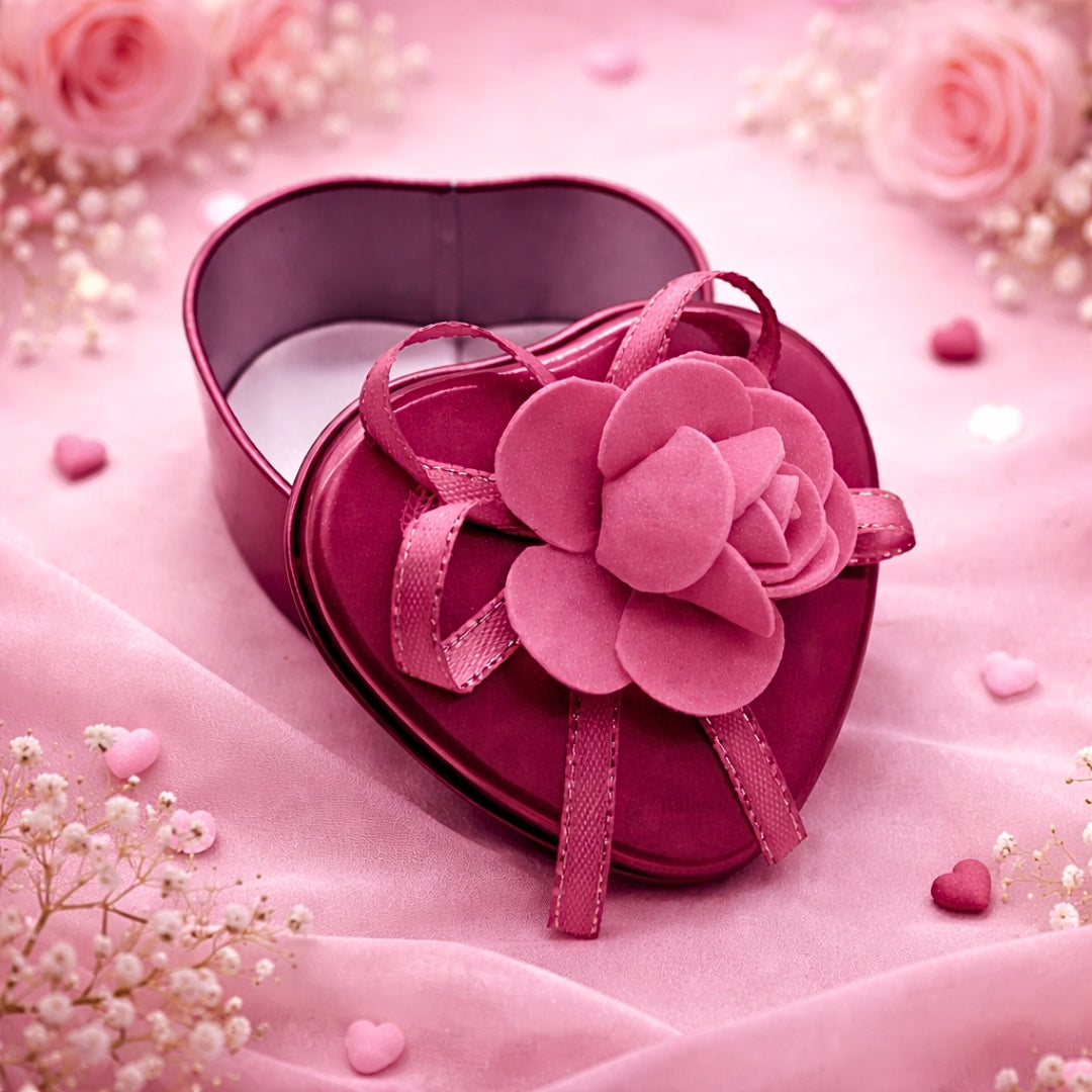 Heart Shape Empty Decorative Tin Box | Gift Box | Chocolate Box | Sweet Box | Jewellery Box | Luxury Box | Pack of 10