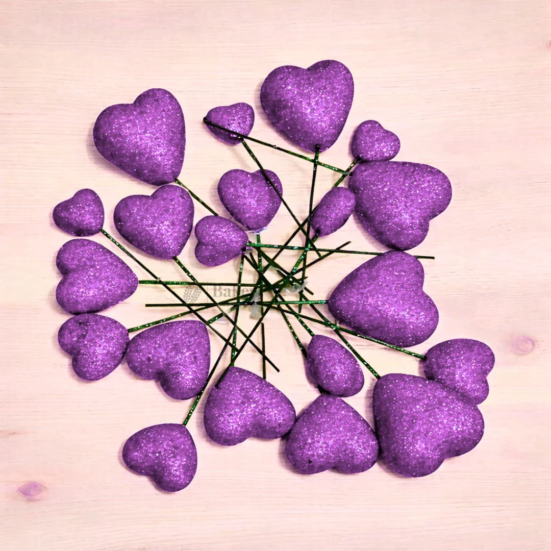 Heart Shape Faux Ball Cake Decor | Heart Shape Cake Topper | Pack of 20