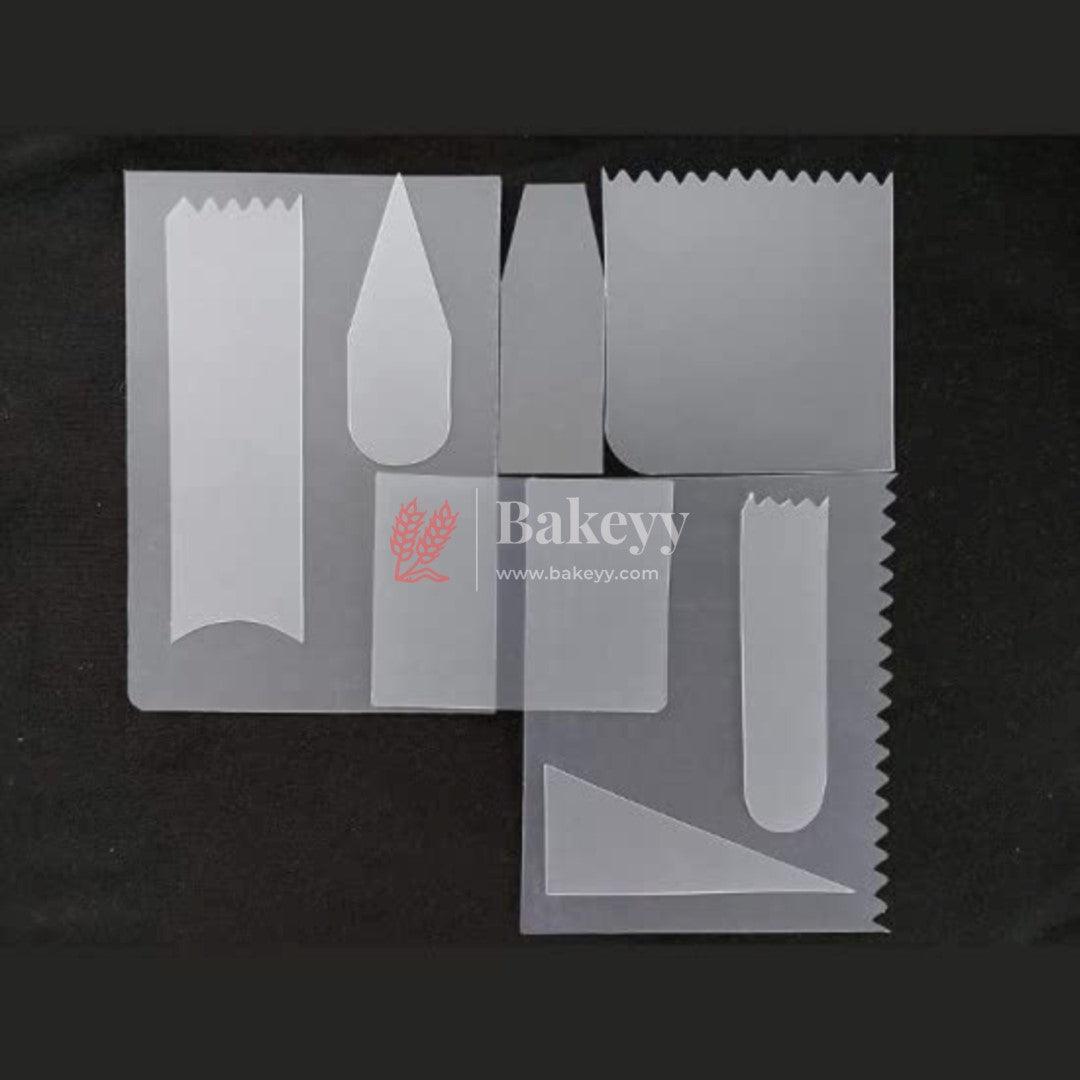 7 pcs Thin Plastic Scraper | Cake Cutter, Chopper, Smoother Icing - Bakeyy.com - India - 7 pcs Thin Plastic Scraper | Cake Cutter, Chopper, Smoother Icing - Default Title