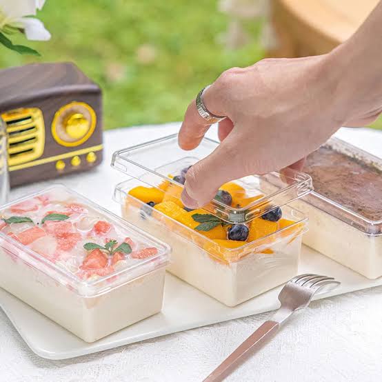 RECTANGLE PET PLASTIC DESSERT CONTAINER | TIRAMISU BOX