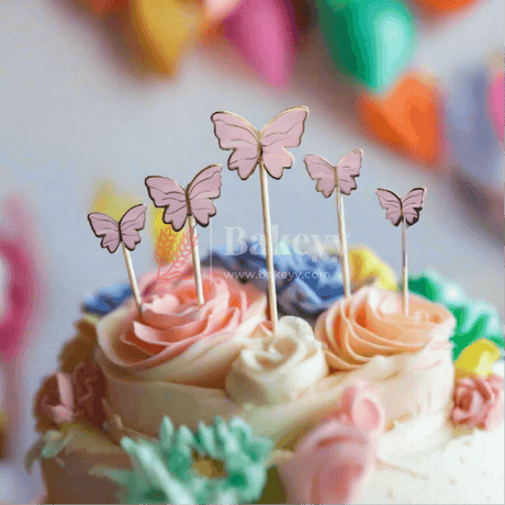 10 pcs shiny butterfly Birthday Cake Topper| decoration Toppers| Bday Decorations Items | - Bakeyy.com - India - 10 pcs shiny butterfly Birthday Cake Topper| decoration Toppers| Bday Decorations Items | - Color 1