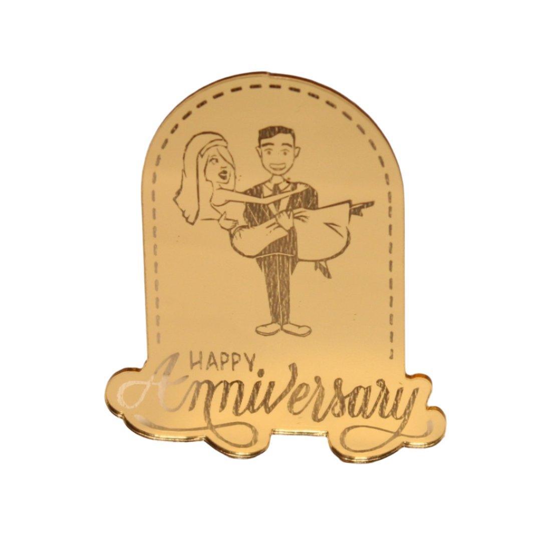 Coin Happy Anniversary Topper | Gold Color | Pack Of 5 | - Bakeyy.com - India - Coin Happy Anniversary Topper | Gold Color | Pack Of 5 | - Default Title